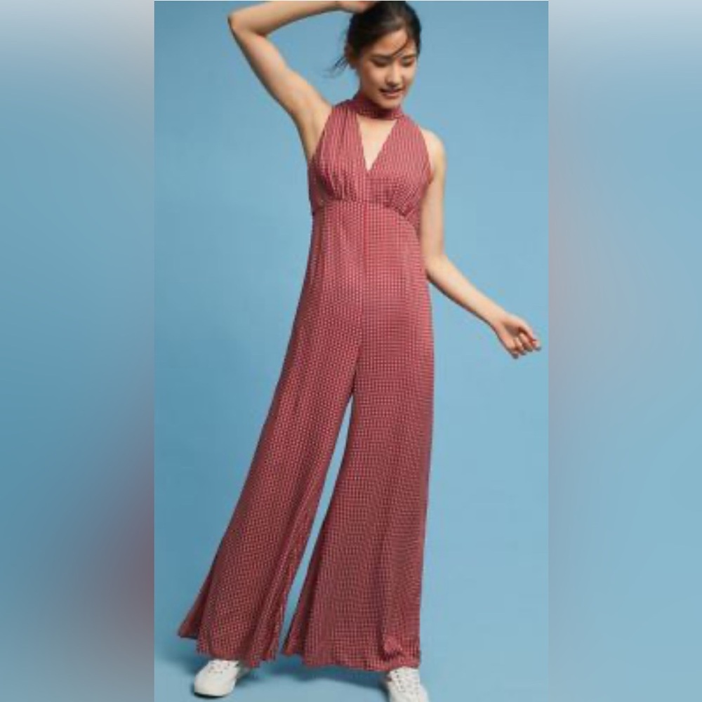 Anthropologie Maeve Farida Mock Neck Jumpsuit